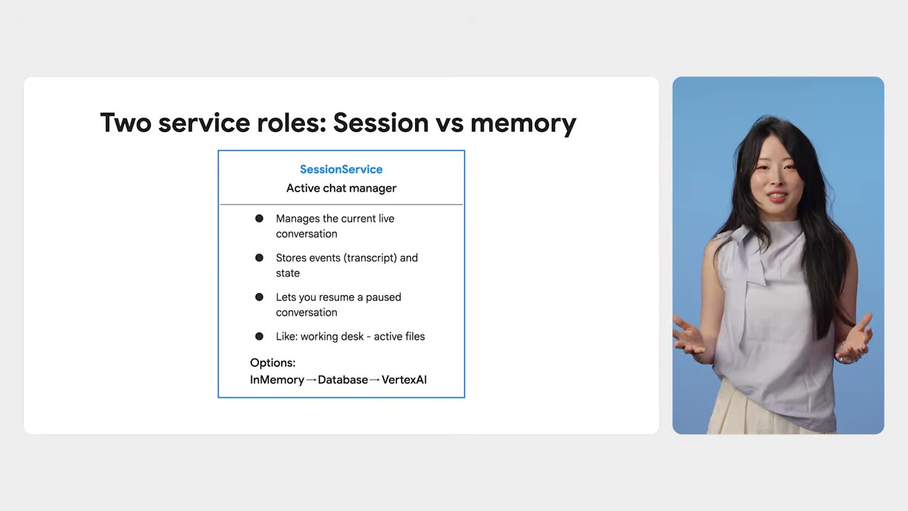 幻灯片：Two service roles: Session vs memory