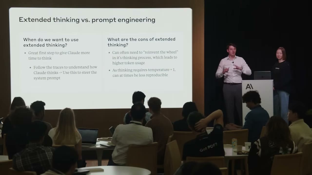 幻灯片：What about extended thinking? / Extended thinking vs. prompt engineering